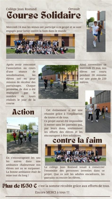 Action Contre La Faim Coll Ge Jean Rostand