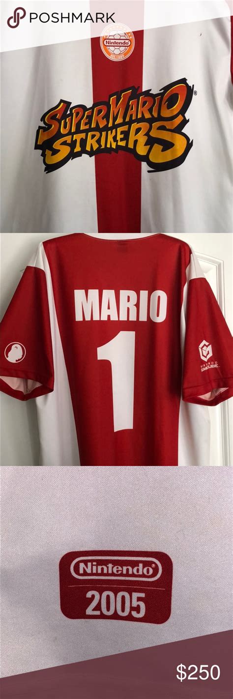 Rare Nintendo Super Mario Strikers Soccer Jersey Super Mario Jersey