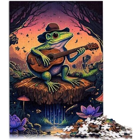 Grenouille Jouant Au Banjo Puzzle En Bois Pour Adultes Puzzles 1000