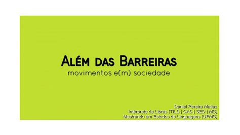 Além das Barreiras movimentos e m sociedade YouTube