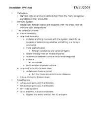 Immune System Principles Of Biology I Lecture Notes Biol