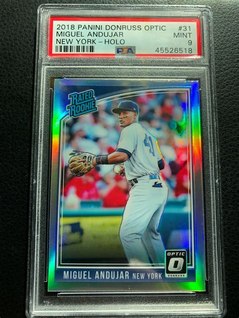 2018 Donruss Optic Holo 31 Miguel Andujar Rated Rookie RC Card PSA 9