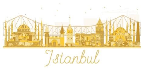 Istanbul Turkey City Skyline Silhouette Royalty Free Vector