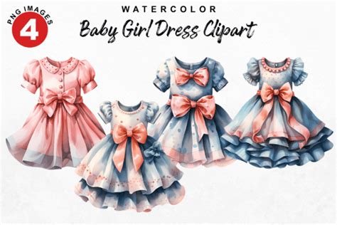 Baby Girl Dress Clipart | Baby Clipart Graphic by TheDigitalStore247 ...