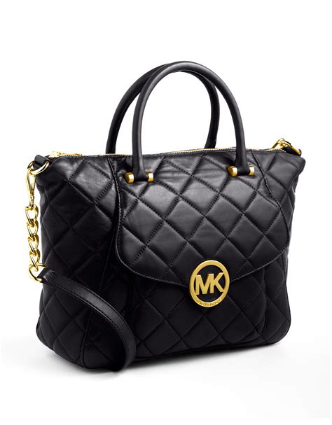 Lyst - Michael Michael Kors Fulton Quilted Leather Satchel Bag in Black