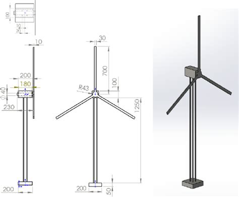 Geometry Overview Of The Mock Up Wind Turbine Model In Solidworks