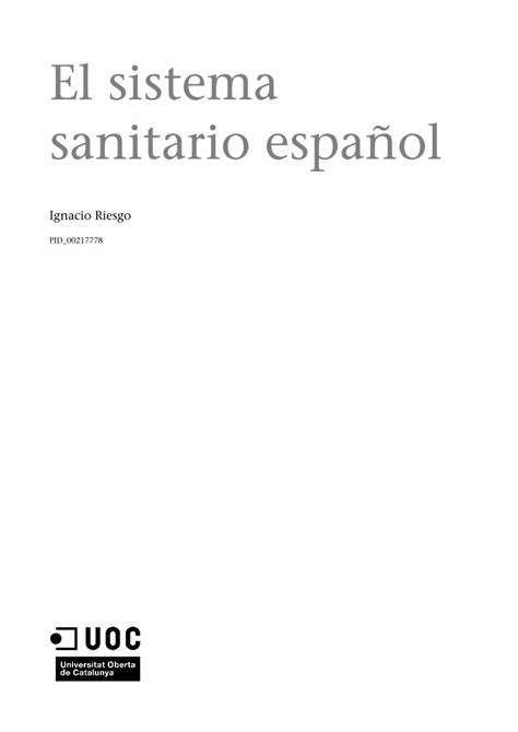 Pdf Sanitario Espa Ol El Sistemaopenaccess Uoc Edu Webapps O