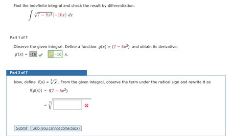 Solved Complete The Table By Identifying U And Du For The Chegg