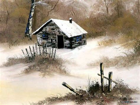 WINTER CABIN, BY BOB ROSS | Bob ross, Pinturas bob ross, Cuadros de ...