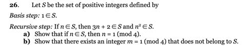 Solved 26 Let S Be The Set Of Positive Integers Defined By