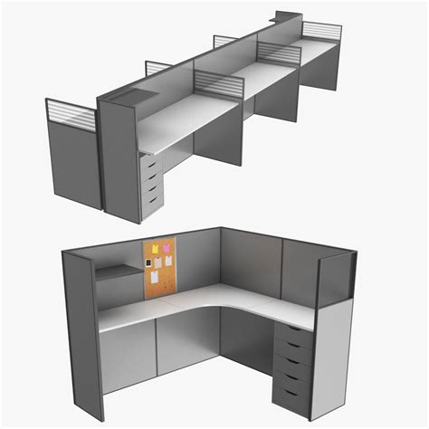 Real office cubicles 3D model - TurboSquid 1540610