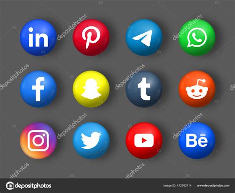 Populaire Social Media Pictogrammen Logo Moderne Knoppen Facebook