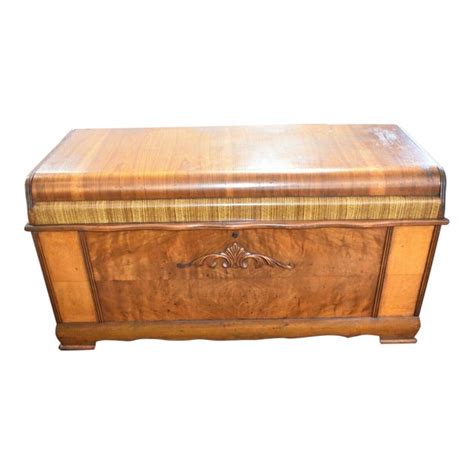 Mid 20th Century Franklin Shockey Co Art Deco Waterfall Cedar Chest