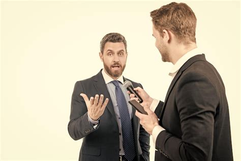 Premium Photo | Political news Journalist interviewing politician ...