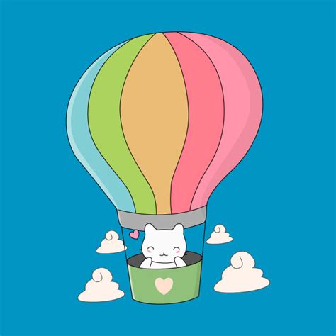 Cute Hot Air Balloon Cat T Shirt Cute Cat T Shirt TeePublic