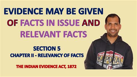 Section 5 Of Evidence Act Evidence May Be Given Of Facts In Issue And