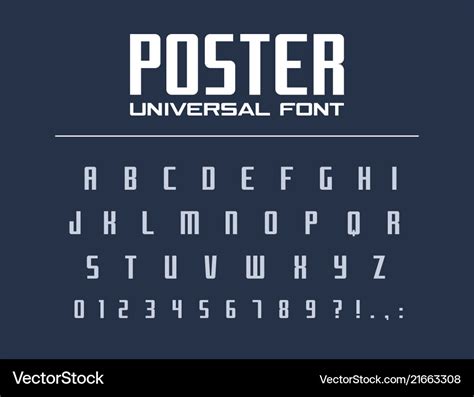 Poster universal font for business headline text Vector Image