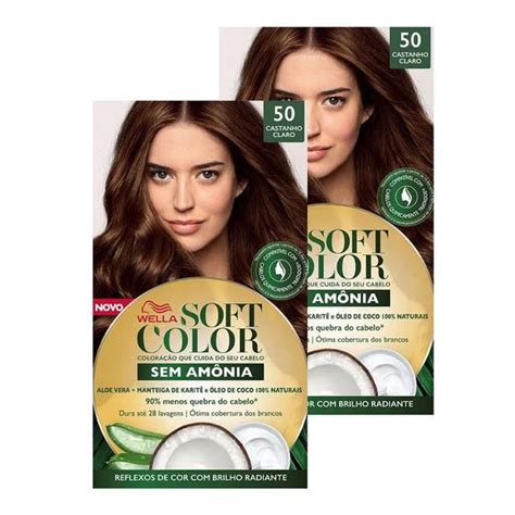 Soft Color Castanho Claro - Tintura Soft Color Sem Amônia Castanho Claro 50 Kit Kit com duas ...