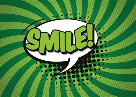 SMILE Message Word Bubble In Retro Pop Art Style On Blue Background