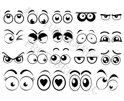 Cartoon Eyes Svg Cartoon Eyes Svg Files for Cricut & | Etsy