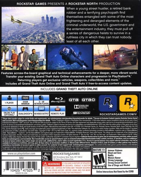 Grand Theft Auto V Playstation Box Cover Art Mobygames