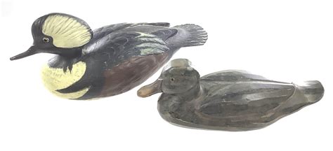 Lot - (2) Carved Wood Duck Decoys