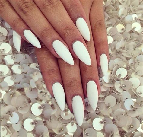 Perfect Long White Matte Stiletto Nails Matte White Nails Pointed