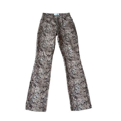 Reformation Peyton High Rise Bootcut Snake Print Jean Gem