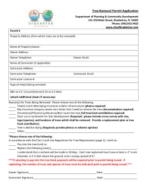 Fillable Online APPLICATION FOR TREE CUTTING PERMIT NO Fax Email Print