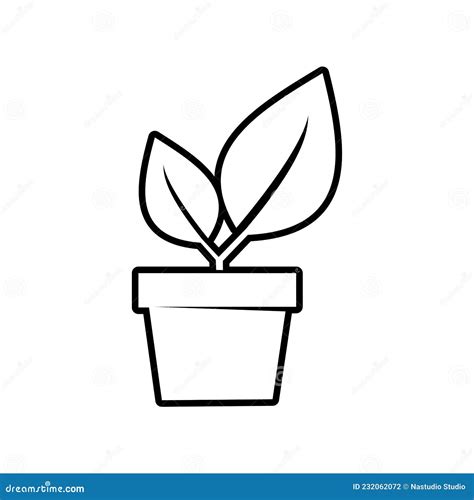 Modern Plant Pot Icon Plant Pot Logo Vector Illustration Stock Vector