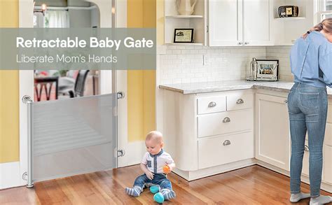 Babybond Retractable Baby Gate Extra Wide 71x33 Inch Punch Free