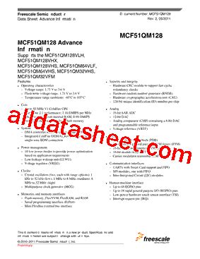 Mcf Qm Vhs Datasheet Pdf Freescale Semiconductor Inc