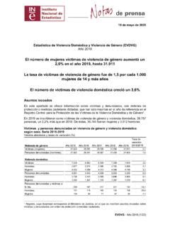 Estadística de Violencia Doméstica y Violencia de Género estad