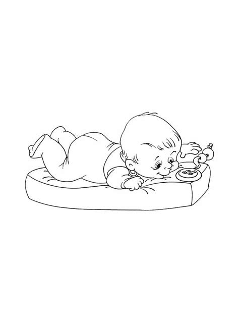 Baby Playing Coloring Page