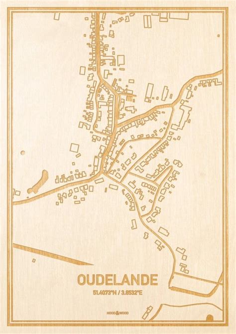 Kaart Oudelande Gegraveerde Stadskaart Hood Wood Hout A Bol
