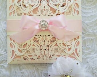 Butterfly Rosegold Gold Emerald Green Laser Cut Invitations Cards