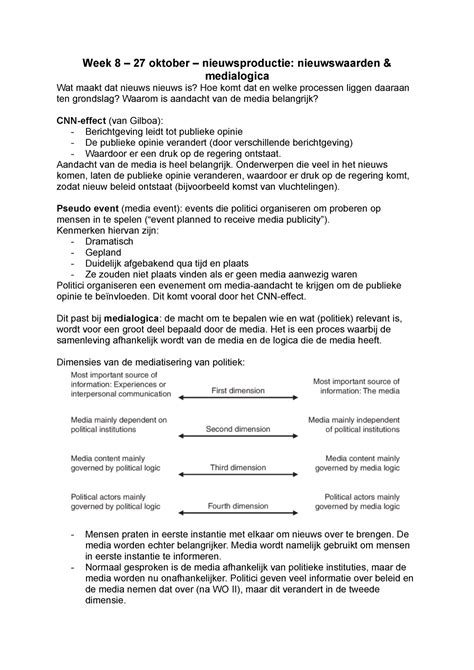 ICW Samenvatting Deeltentamen 2 Week 8 27 Oktober Nieuwsproductie