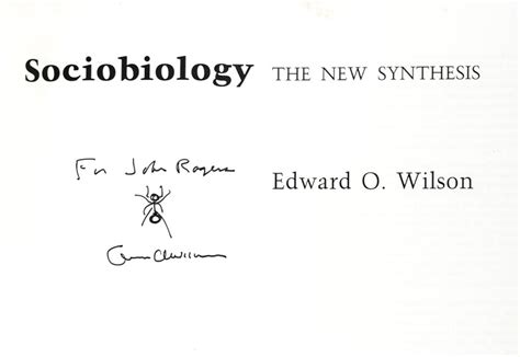 Sociobiology Edward O Wilson First Edition Signed