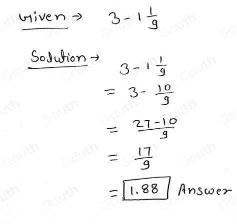 Solved 3 1 1 9 Approx ·s [math]