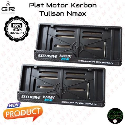 Bingkai Plat Nomor Motor Karbon Model Tulisan Nmax Plat Nomor Motor