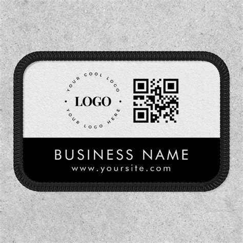 Custom Business Company Team Logo Qr Code And Text Patch Zazzle