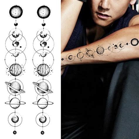 Minimalistischen Planeten Tempor Re Tattoos F R Frauen Kinder