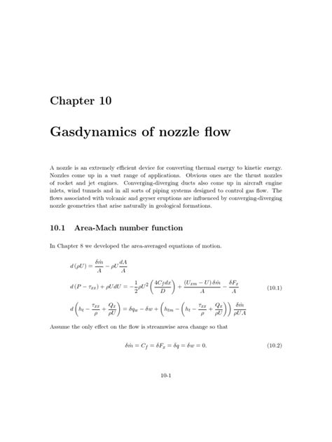 Aa210 Fundamentals Of Compressible Flow Ch 10 Bj Cantwell Pdf