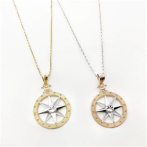 14k Gold Compass Rose Necklace Cape Cod Jewelers