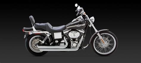 Vance Hines Big Shots Staggered Chrome Exhaust Harley Dyna Fxd