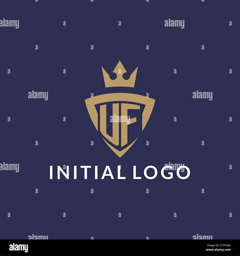 Uf Logo With Shield And Crown Monogram Initial Logo Style Vector File