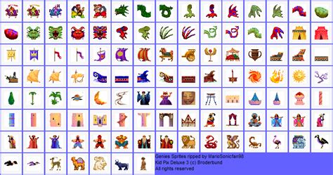 The Spriters Resource Full Sheet View Kid Pix Deluxe 3 Genies