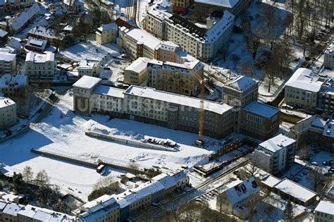 Rostock Von Oben Winterluftbild Baustelle Zum Neubau Eines Wohnhauses