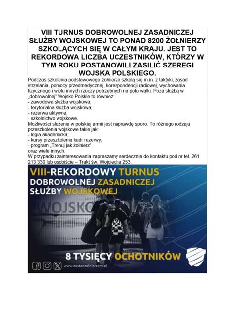 VIII turnus Dobrowolnej Zasadniczej Służby Wojskowej Aktualności