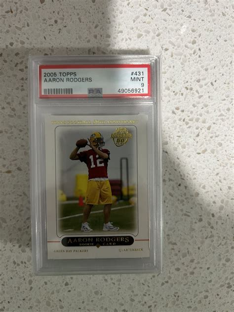 Topps Aaron Rodgers Rookie Card Psa Mint Packers Jets For Sale